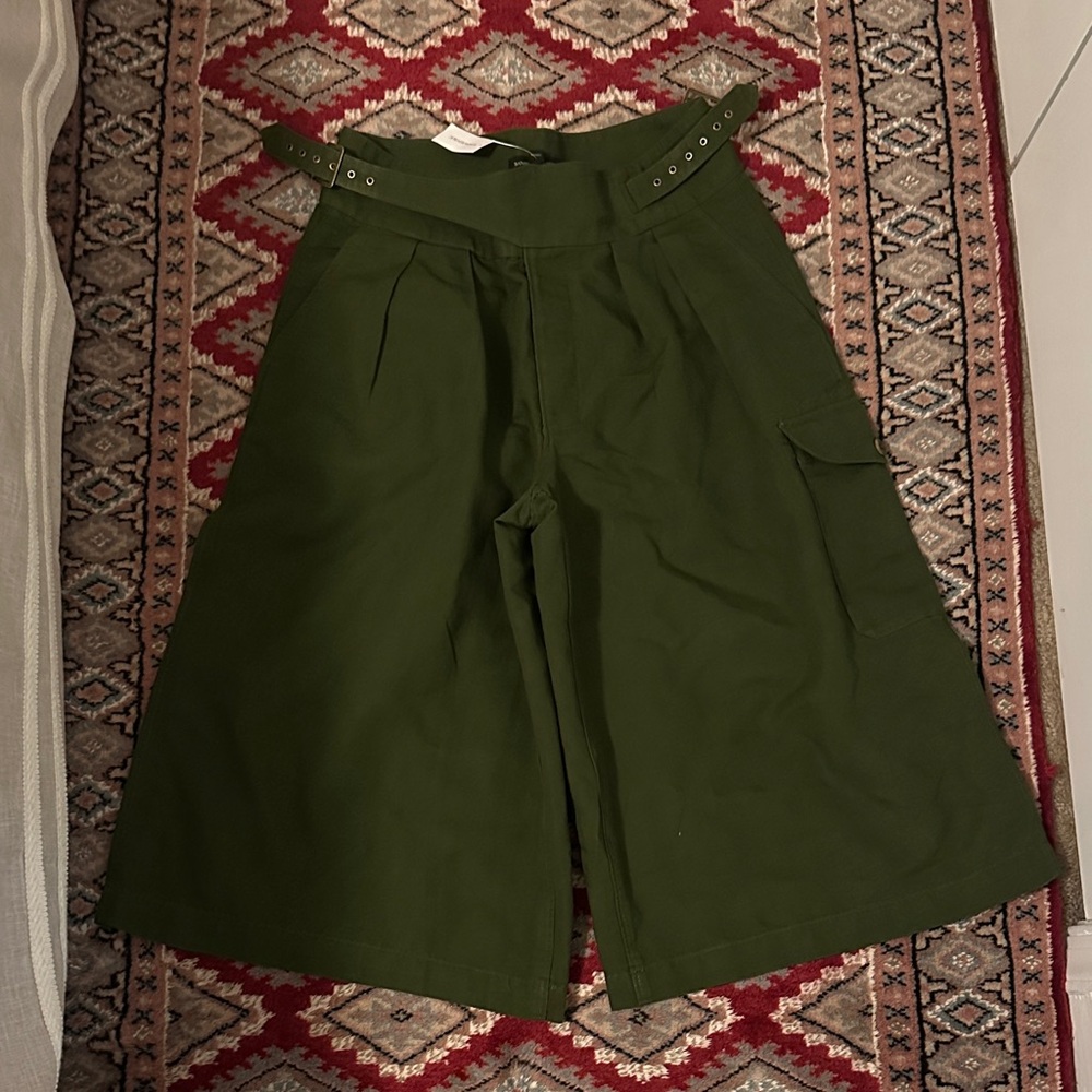 Banana Republic Olive Green Wide-Leg Jumpsuit Pants